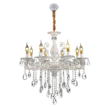 Crystal Chandelier SANSSOUCI Magno, 8xE14, Diameter 68cm, White Classic Chandeliers Default Title Alessandro Design