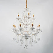 Bruhier Crystal Chandelier 12x E14, Diameter 75cm, White with Gold, Adjustable Height Classic Chandeliers Default Title Alessandro Design
