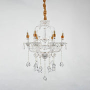 Bruhier Cristal Candelabra 6x E14, Diameter 55cm, White with Gold, Adjustable Height Cristal Candelabra Default Title Alessandro Design