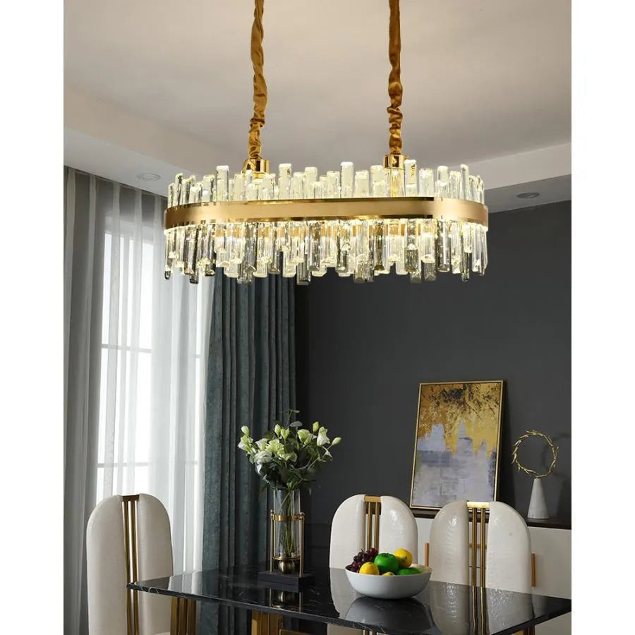 Achim LED Chandelier with Remote Control, 200W, Diameter 80cm, Gold, Dimmable Cristal Candelabra Default Title Alessandro Design