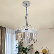 Crystal LED Chandelier with Remote Miguel 92W Dimable Silver Crystal Chandelier Default Title Alessandro Design