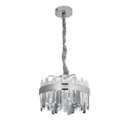 Crystal LED Chandelier with Remote Miguel 92W Dimable Silver Crystal Chandelier Default Title Alessandro Design