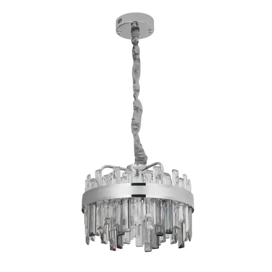 Crystal LED Chandelier with Remote Miguel 92W Dimable Silver Crystal Chandelier Default Title Alessandro Design