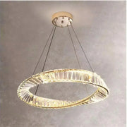 Suspended LED chandelier with remote control and crystal CAIRO 36W, 1 Circle, Cold/Warm/Neutral light, Dimmable, Shiny Gold, Height Adjustable Crystal LED Chandeliers Default Title Alessandro Design