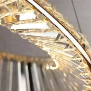 Suspended LED chandelier with remote control and crystal CAIRO 36W, 1 Circle, Cold/Warm/Neutral light, Dimmable, Shiny Gold, Height Adjustable Crystal LED Chandeliers Default Title Alessandro Design