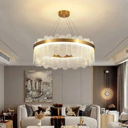 LED Chandelier with Remote Control Alonzo 93W Dimmable Diameter 60cm Golden Crystal Chandeliers Default Title Alessandro Design