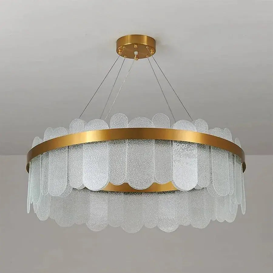 LED Chandelier with Remote Control Alonzo 93W Dimmable Diameter 60cm Golden Crystal Chandeliers Default Title Alessandro Design