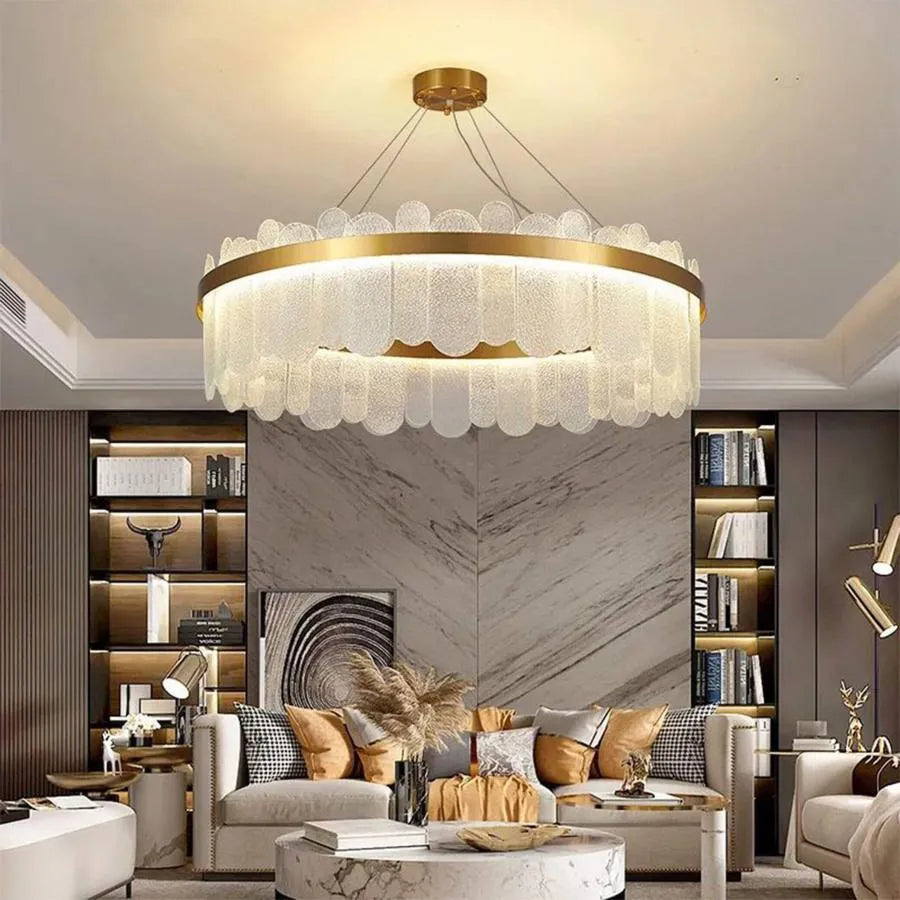 LED Chandelier with Alvaro Remote Control 128W Dimable Golden Candelabre Cristal Default Title Alessandro Design