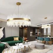 LED Chandelier with Remote Control Aurelio 133W Dimable Gold Chandelier Crystal Default Title Alessandro Design