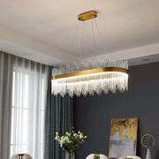 Suspended LED Chandelier with Remote Control, SIMONE 105W, Linear, Cold/Warm/Neutral light, Dimmable, Shiny Gold, Height Adjustable LED Chandelier Default Title Alessandro Design
