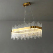 Suspended LED Chandelier with Remote Control, SIMONE 105W, Linear, Cold/Warm/Neutral light, Dimmable, Shiny Gold, Height Adjustable LED Chandelier Default Title Alessandro Design