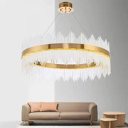 LED Chandelier with Remote Gonzalo 98W Dimable Gold Candelabre Cristal Default Title Alessandro Design