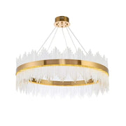 LED Chandelier with Remote Gonzalo 98W Dimable Gold Candelabre Cristal Default Title Alessandro Design