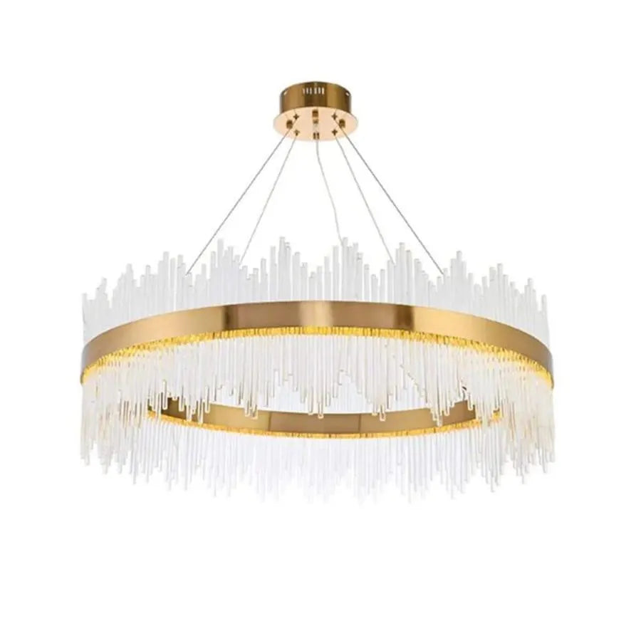 LED Chandelier with Remote Gonzalo 98W Dimable Gold Candelabre Cristal Default Title Alessandro Design
