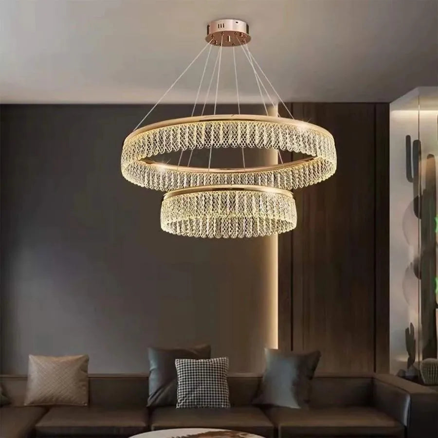 LED chandelier with remote control Zakir 100W, Gold Candelabre Cristal Default Title Alessandro Design