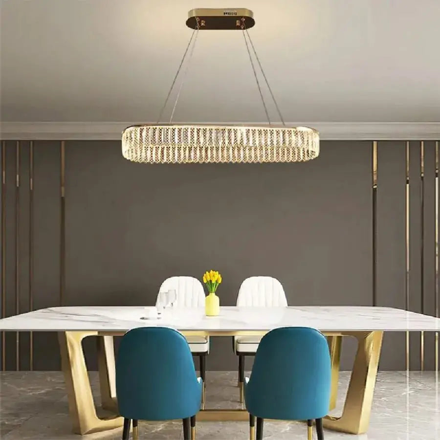 LED Chandelier with Remote Zimar 80W, Diameter 80cm Gold Crystal Chandeliers Default Title Alessandro Design