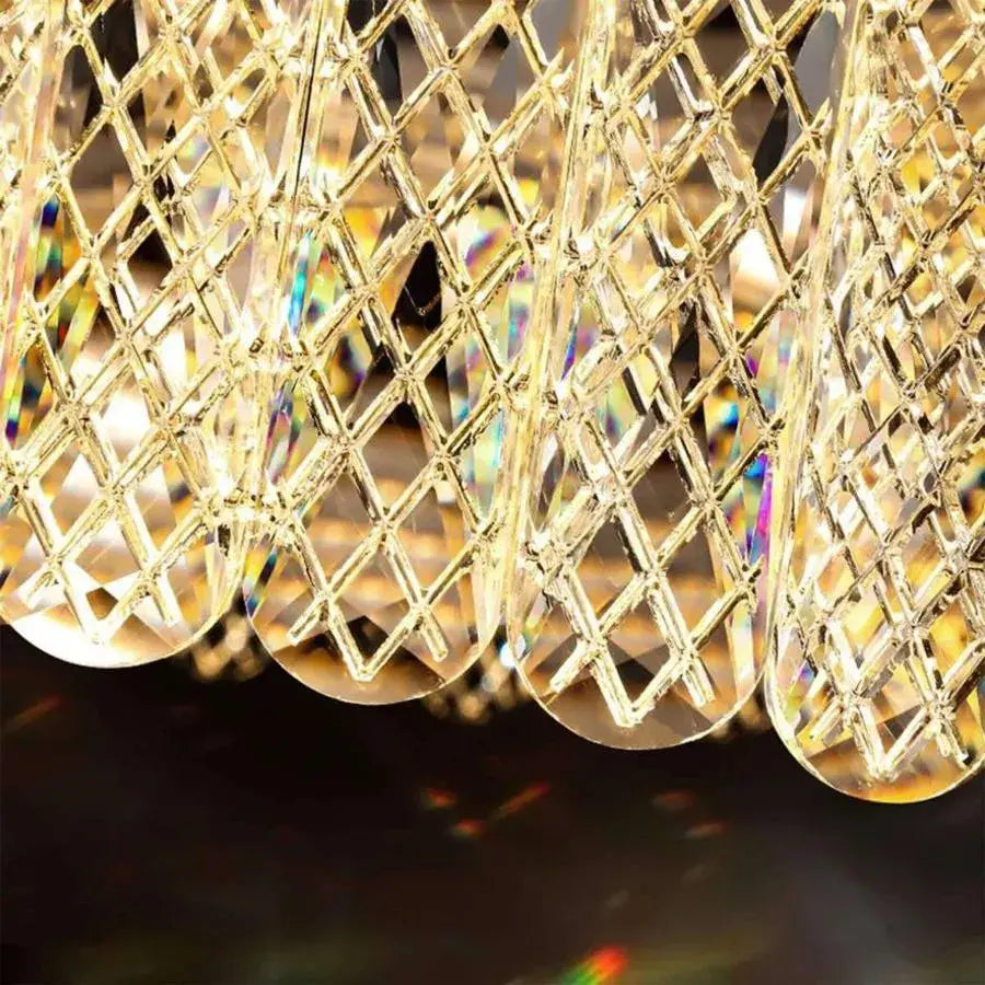 LED Chandelier with Remote Zimar 80W, Diameter 80cm Gold Crystal Chandeliers Default Title Alessandro Design