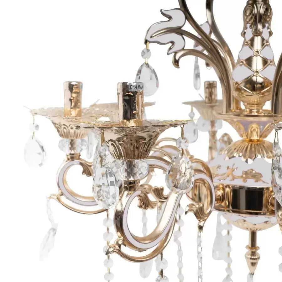 Ludovico Candelabra, 8xE14, Gold, Metal and Crystal Classic Candelabra Default Title Alessandro Design