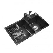 Stainless Steel Kitchen Sink, 75x45x21 cm, With Accessories, Graphite Black Default Title Alessandro Design