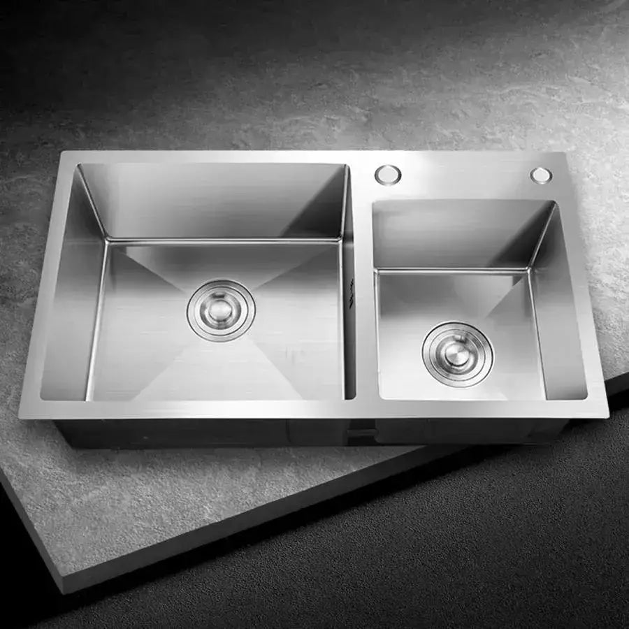 Stainless Steel Kitchen Sink, 75x45x21 cm, With Accessories, Brushed Stainless Steel Sinks Default Title Alessandro Design