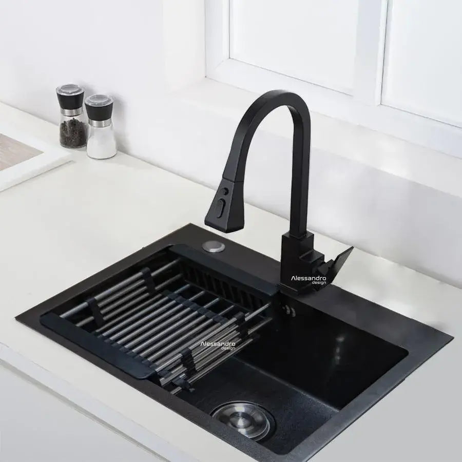 Stainless Steel Kitchen Sink, 60x45 cm, Dark Gray Default Title Alessandro Design