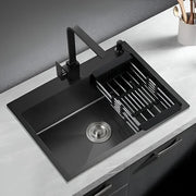 Stainless Steel Kitchen Sink 60x45x21 cm Graphite Black Default Title Alessandro Design