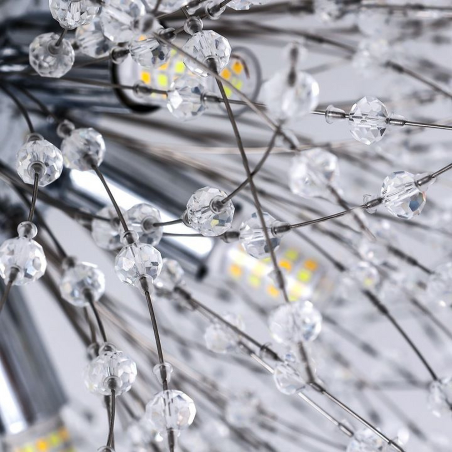 Schönbrunn Crystal Chandelier, 6x G9, Diameter 40cm, Shiny Chrome, Adjustable Height Modern Chandeliers Default Title Alessandro Design