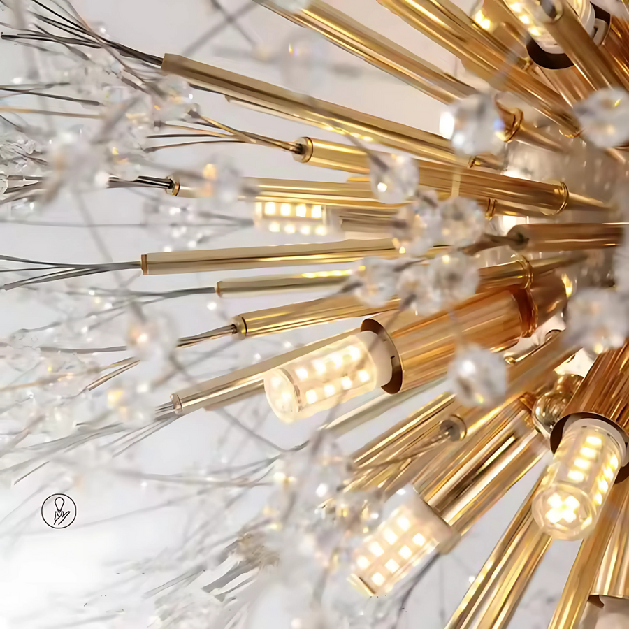 Crystal Chandelier RONDO Vivace, 8x G9, Diameter 60cm, Shiny Gold Crystal Chandeliers Default Title Alessandro Design