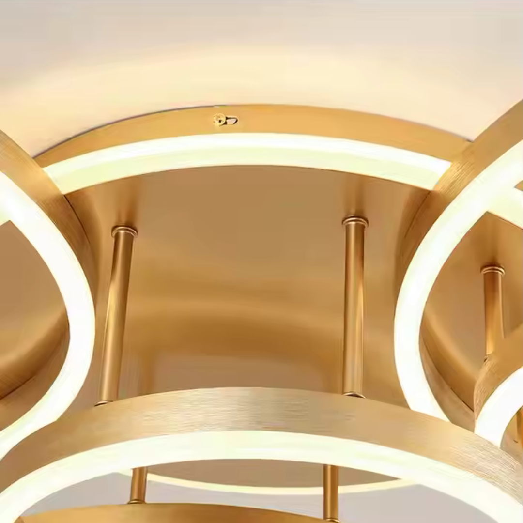LED Chandelier with remote control RIGA LILITH 68W, 3 Circles, Cold/Warm/Neutral light, Dimmable, Shiny Gold LED Chandeliers with Remote Control Default Title Alessandro Design
