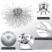 Crystal Chandelier RONDO Vivace, 5x G9, Diameter 40cm, Shiny Silver Modern Chandeliers Default Title Alessandro Design