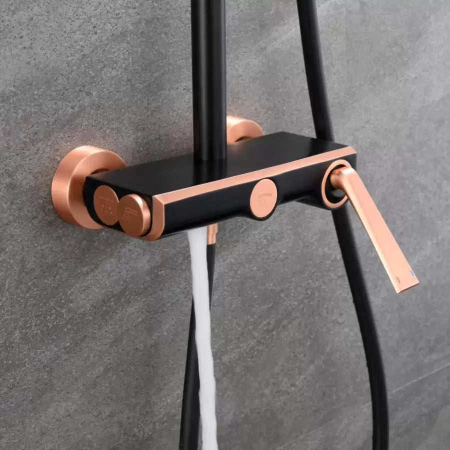 Shower Column, Sanitary Brass, Black with Rose Gold, 10010H-M Faucets and Shower Columns Default Title Alessandro Design