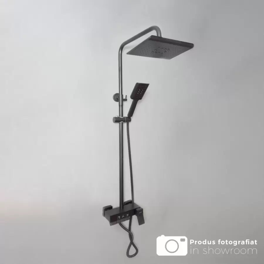 Shower column with showerhead and adjustment cap, sanitary brass, black, 9920H Faucets & shower columns Default Title Alessandro Design