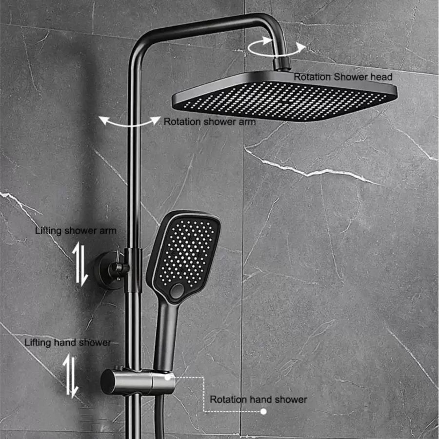Stainless Steel Shower Column, Dark Grey, OD3904 Default Title Alessandro Design