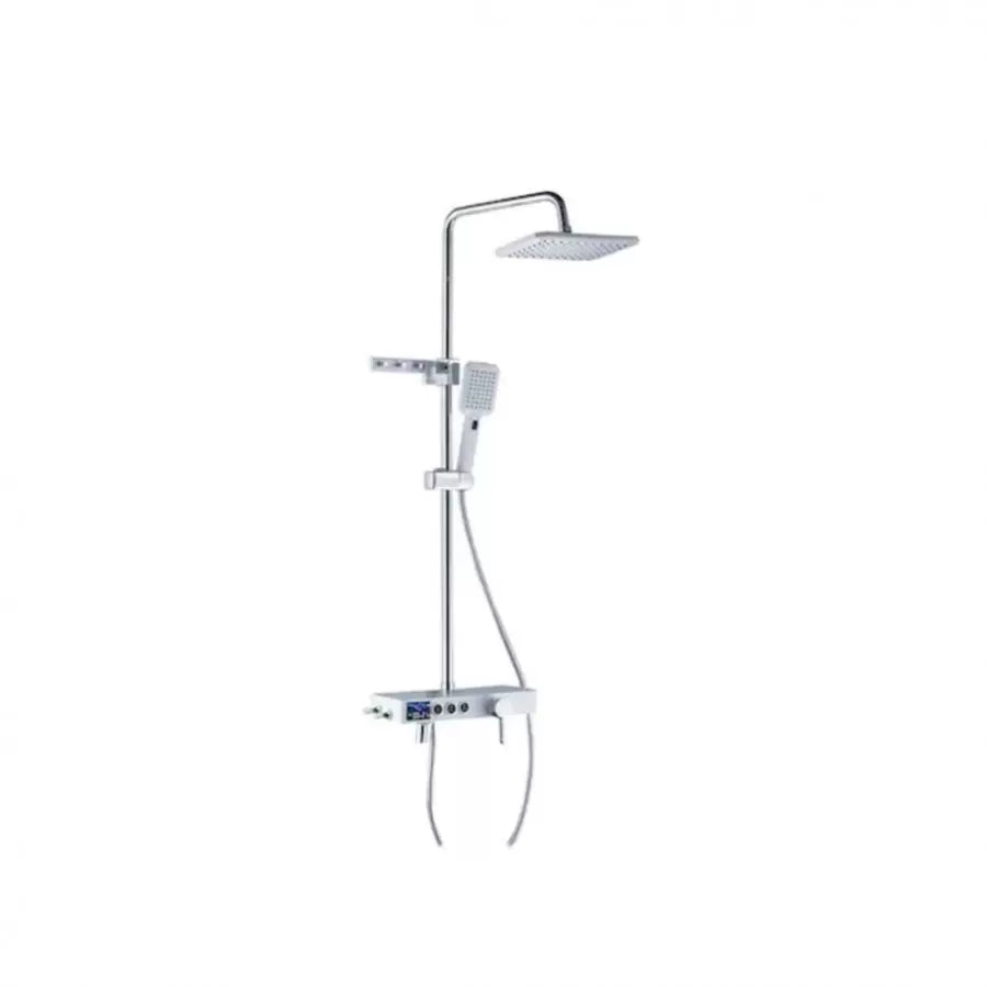 Shower Column LCD Display Stainless Steel White Silver SJG/007 Faucets & Shower Columns Default Title Alessandro Design