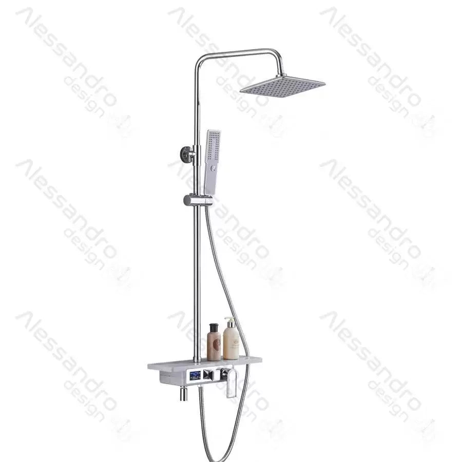 Shower Column, LCD Display, Stainless Steel, White/Silver, SJG/009 Faucets & Shower Columns Default Title Alessandro Design