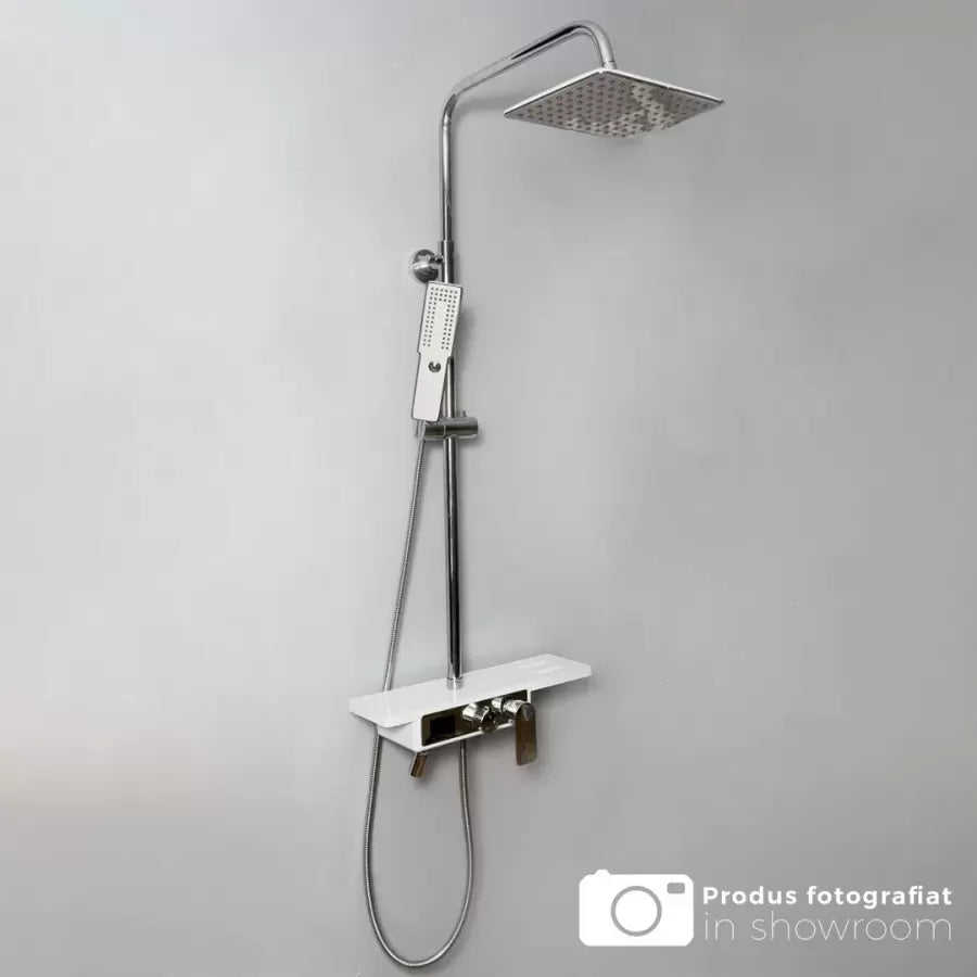 Shower Column, LCD Display, Stainless Steel, White/Silver, SJG/009 Faucets & Shower Columns Default Title Alessandro Design