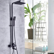 Shower Column SET, Stainless Steel, Square Para, Rain Effect, 3 Functions, Wall Mounted, Satin Black, Accessories Included, HS007 Faucets & Shower Columns Default Title Alessandro Design