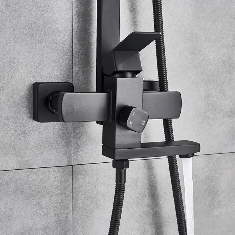 Shower Column SET, Stainless Steel, Square Para, Rain Effect, 3 Functions, Wall Mounted, Satin Black, Accessories Included, HS007 Faucets & Shower Columns Default Title Alessandro Design