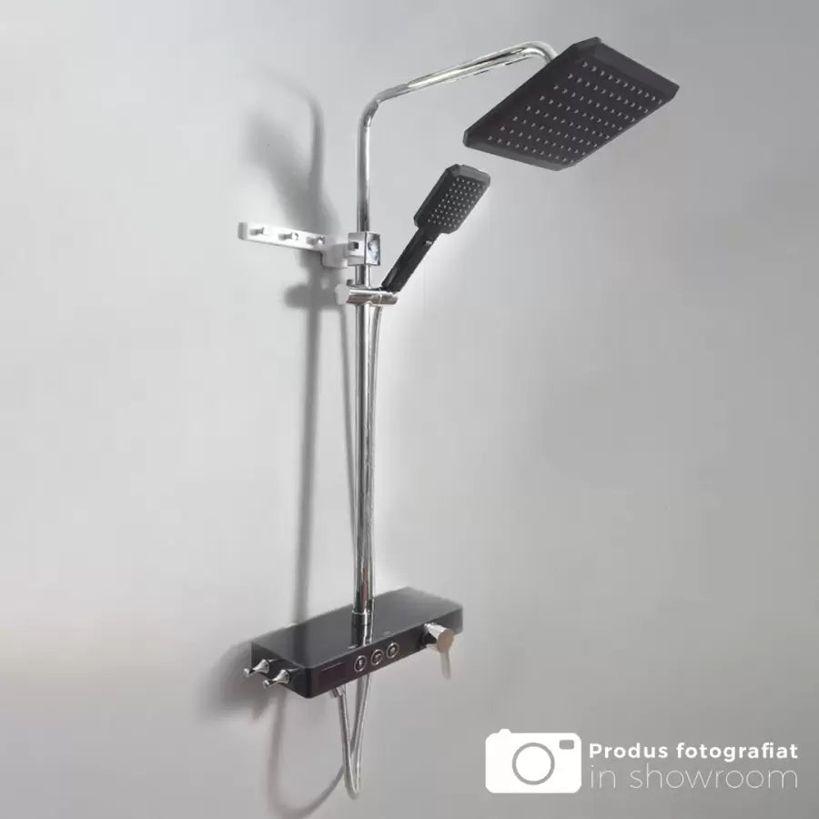 Shower Column LCD Display Stainless Steel Black Silver SJG/006 Faucets & Shower Columns Default Title Alessandro Design