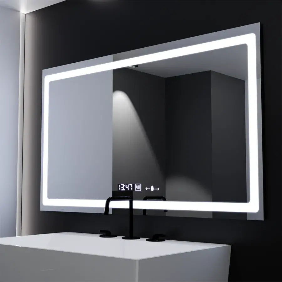 Rectangular LED Mirror, 120X70cm, Radiant MotionGlow Sensor Marcello, De-fogging System, Clock & Thermometer, Dimable Marcello Mirrors Default Title Alessandro Design