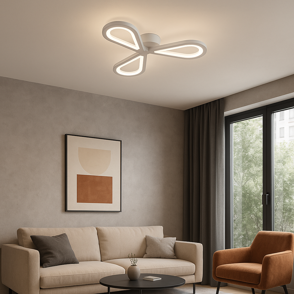 LED Chandelier AURALIUS 18W, 3 Petals, Neutral light, 4000K, White Applied LED Chandeliers Default Title Alessandro Design