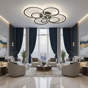 LED Chandelier with remote control BETTY 127W, 8 Circles, Cold/Warm/Neutral light, Dimmable, Black LED Chandeliers with Remote Control Default Title Alessandro Design