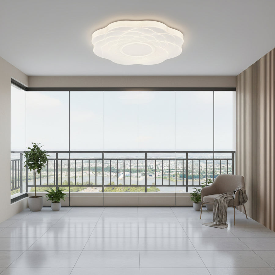 Plafonieră LED Floare 23 cm, 22W, 3000K / 4000K / 6000K, Alb, Metal si Acril Plafoniere LED Default Title Alessandro Design