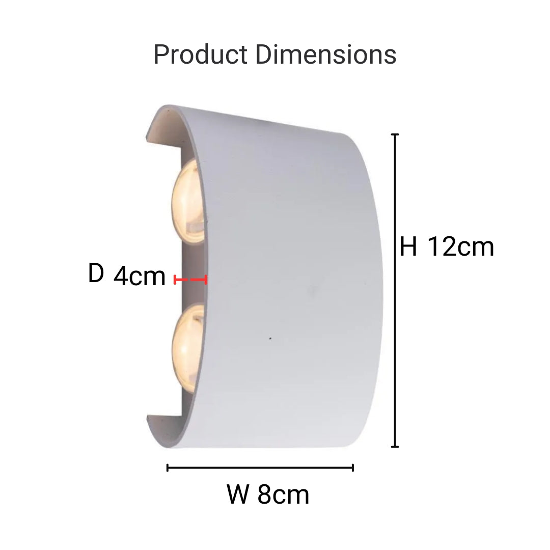 Fantas Outdoor and Indoor LED Wall Light, 4 Sources x 1W, IP65, Metallic, White, 3000K Outdoor Wall Lights Default Title Alessandro Design