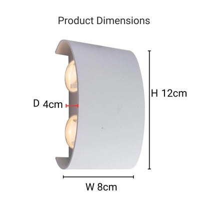 Fantas Outdoor and Indoor LED Wall Light, 4 Sources x 1W, IP65, Metallic, White, 3000K Outdoor Wall Lights Default Title Alessandro Design