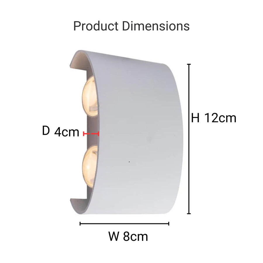 Fantas Outdoor and Indoor LED Wall Light, 4 Sources x 1W, IP65, Metallic, White, 3000K Outdoor Wall Lights Default Title Alessandro Design