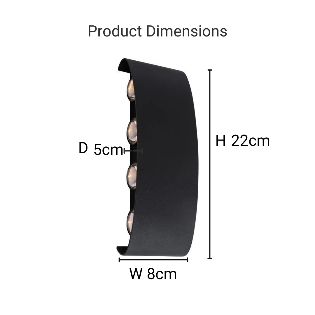 Fantas Outdoor and Indoor LED Wall Lamp, 8 Sources x 1W, IP65, Metallic, Black, 3000K Outdoor Wall Lamps Default Title Alessandro Design