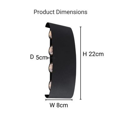 Fantas Outdoor and Indoor LED Wall Lamp, 8 Sources x 1W, IP65, Metallic, Black, 3000K Outdoor Wall Lamps Default Title Alessandro Design