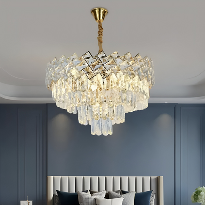 Crystal Chandelier WINDSOR Nobile 5xE14, Diameter 39cm, Shiny Gold, Adjustable Height Crystal Chandeliers Default Title Alessandro Design