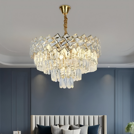 Crystal Chandelier WINDSOR Nobile 5xE14, Diameter 39cm, Shiny Gold, Adjustable Height Crystal Chandeliers Default Title Alessandro Design